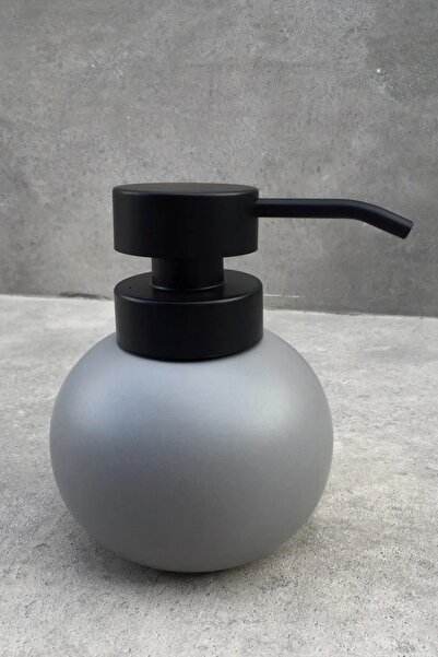 Trouvaille Porcelain Liquid Soap Dispenser Detergent Dispenser Chubby Gray Liquid Soap Dispenser