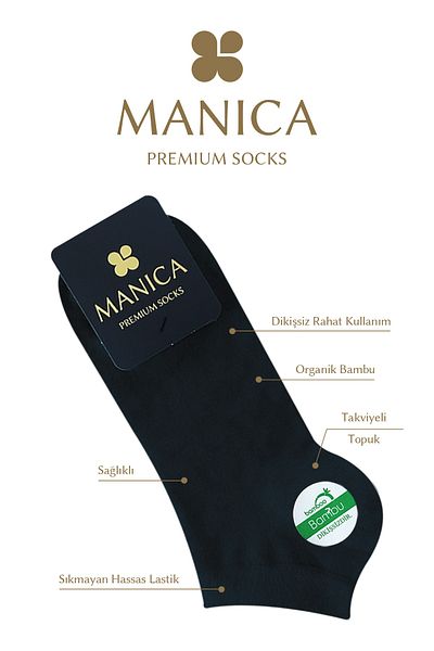 MANICA Ανδρικά μποτάκια μπαμπού Κάλτσες 6 ζευγαριών - καπνιστές