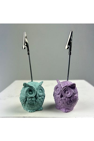 oasis decoration Owl Note Holder Set of 2 (mint - Lilac)