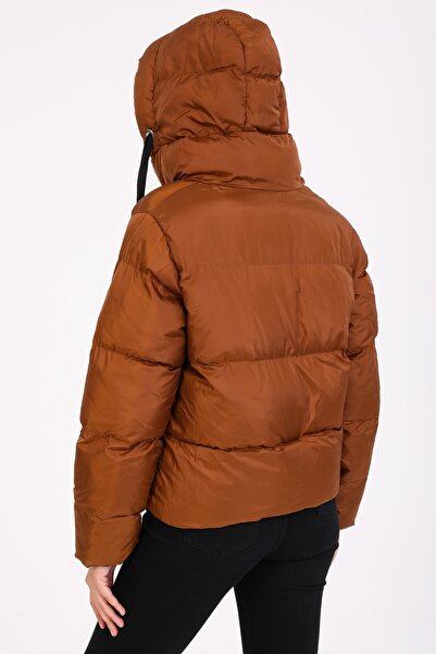 DYNAMO Dámská měděná bunda Puffer s kapucí