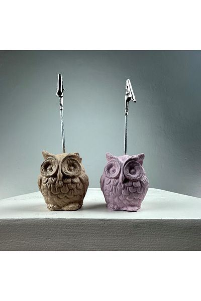 oasis decoration Owl Note Holder Set of 2 (pink - Paper Bag)