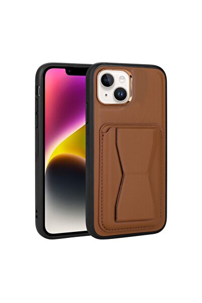 Nezih Case Apple Iphone 14 Plus Uyumlu Standlı Kartlıklı Pu Deri Şık Kapak Kı...
