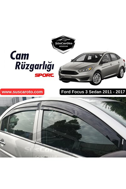 ŞüsCarOto Aksesuar Ford Focus 3 - 3.5 Sedan 2011-2017 Uyumlu Mugen Cam Rüzgar...