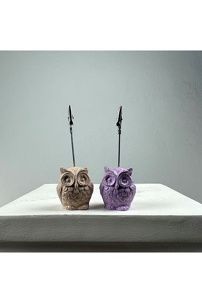 oasis decoration Owl Note Holder Set of 2 (Paper Pouch - Lilac)