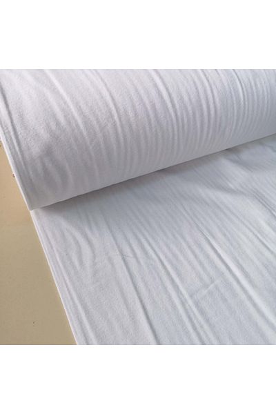 stay home 100% Cotton Flannel Fabric White Width 240 Cm