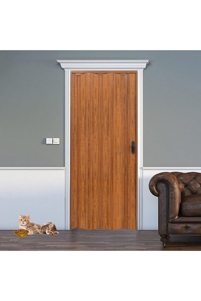FARAN DEKORASYON 102 X 230 Ceviz Renk Camsız Pvc Akordiyon Kapı - Frnakmodel-0-120