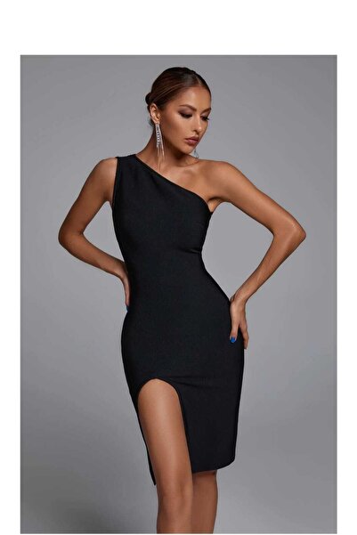 by serkan design Rochie Barbara Rochie de cocktail cu un singur umăr, cu fermoar