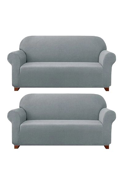 FurkanTicaret Lycra Washable Sofa, Sofa Bed, Armchair Cover Bamboo Pattern 3+3 Seat Cover