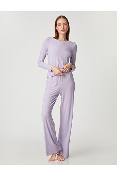 Koton Pajama Bottoms - Purple - Relaxed