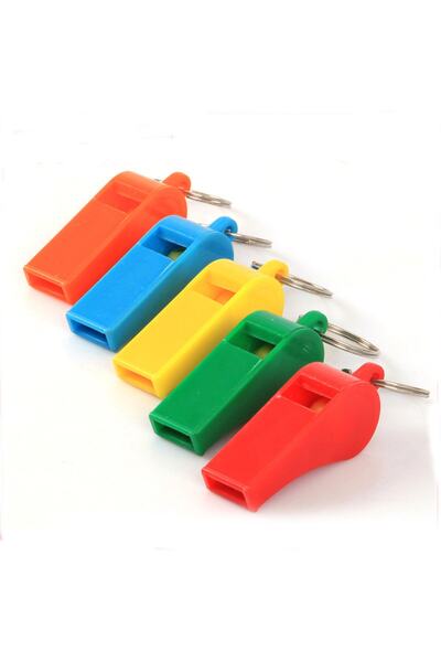 MELİH BİJUTERİ Renkli Deprem Düdüğü Hakem Düdüğü Yüksek Sesli Düdük 10 Adet D...