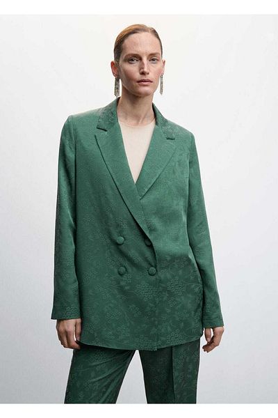 MANGO Woman Jachetă Blazer Floral Jacquard