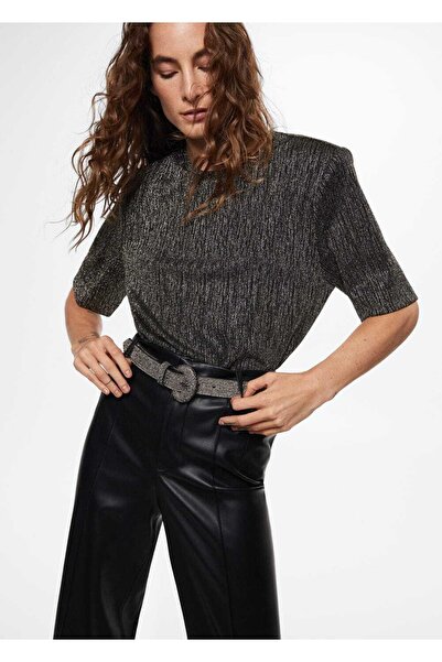 MANGO Woman Πλεκτό T-Shirt Lurex