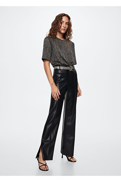 MANGO Woman Πλεκτό T-Shirt Lurex