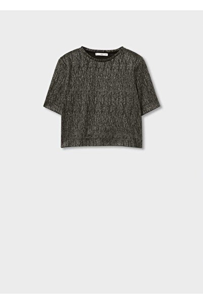 MANGO Woman Πλεκτό T-Shirt Lurex