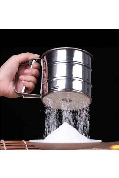 Hilamingo Home Stainless Steel Flour Sieve 250 Gr Capacity Steel Flour Sieve 250 Gr