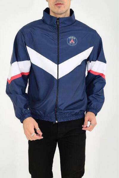 Be Original Унісекс Париж Принт Смугастий Дощовик Вітровка Тренувальний Біг