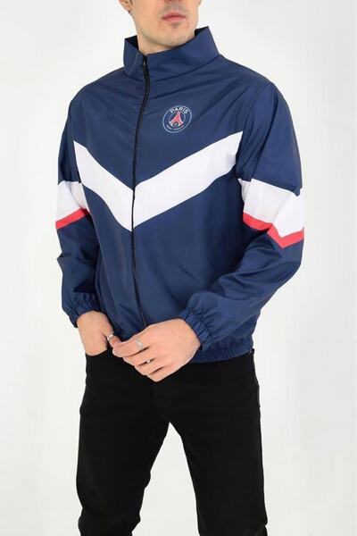 Be Original Унісекс Париж Принт Смугастий Дощовик Вітровка Тренувальний Біг