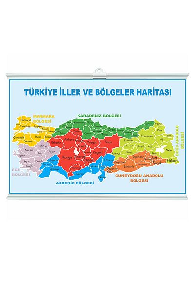 Enmode Türkiye Islands and Regions Map with Slats 70x100