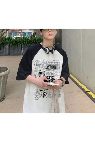 Touz Poster Eysa Arctic Monkeys cu model - Tricou oversize alb unisex