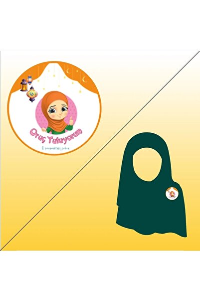 annemektebi dükkan Oruç Tutuyorum Kız Çocuk Rozet 5 Adet