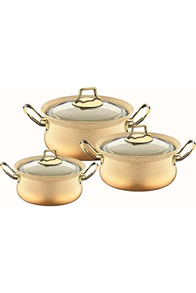 OMS Granit 6 Parça Bakraç Set Krem 3047