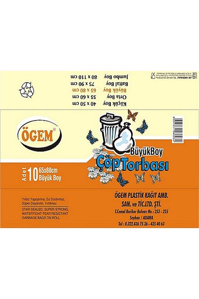 ÖGEM PLASTİK Wholesale Garbage Bag Large Size 55x60 Cm (1 Box, 50 Pieces)