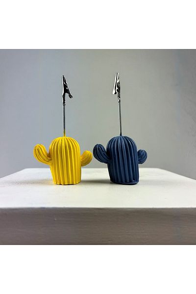 oasis decoration Cactus Note Holder Set of 2 (grey Blue-Yellow)