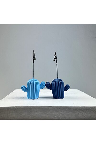 oasis decoration Cactus Note Holder Set of 2 (grey Blue - Light Blue)