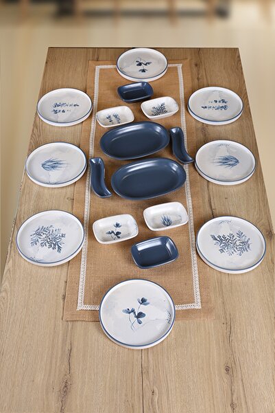 Keramika Buket'in Evi Blue Magic 8 Kişilik 18 Parça Kahvaltı Takımı