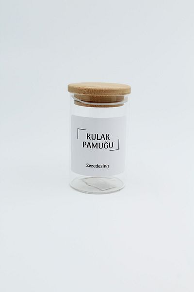 zezedesing Καπάκι Bamboo Glass Ear Βαμβακερό Βάζο Κουτί 250ml