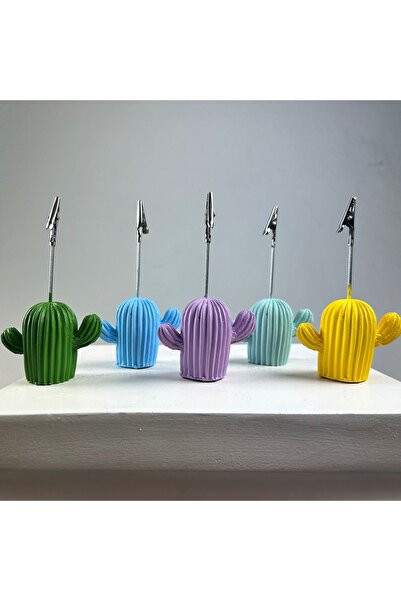oasis decoration Cactus Note Holder Set of 5 (green - Lilac - Mint - Light Blue - Yellow)