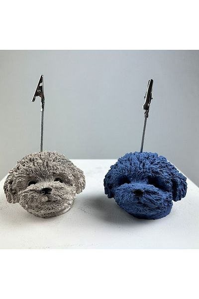 oasis decoration Set of 2 Dog Note Holders (grey Blue-aged)