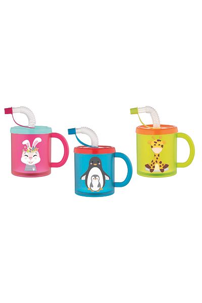 Gıpta Plastic Cup Shaped Water Bottle Pink