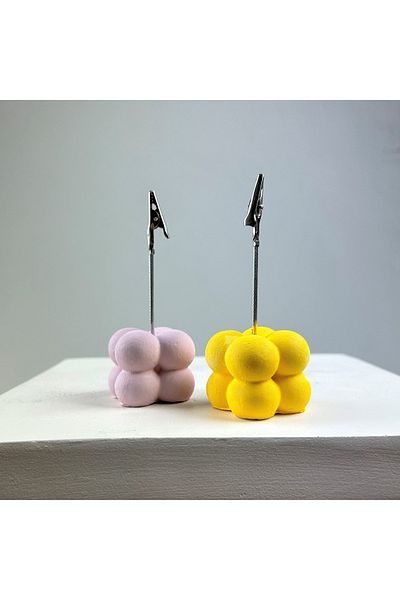 oasis decoration Bubble Note Holder Set of 2 ( Pink - Yellow )