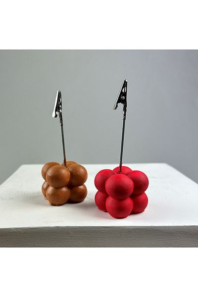 oasis decoration Bubble Note Holder Set of 2 ( Terracota - Red )