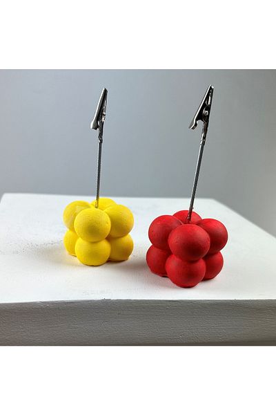oasis decoration Bubble Note Holder Set of 2 ( Yellow - Red )