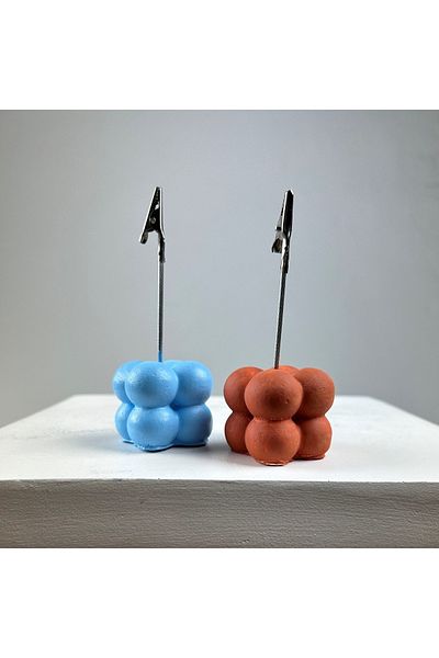 oasis decoration Bubble Note Holder Set of 2 (Light Blue - Oak)