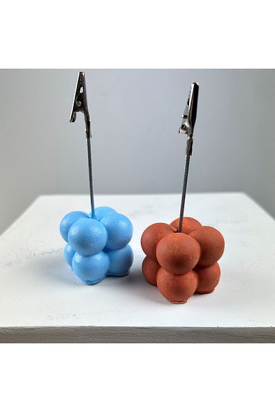 oasis decoration Bubble Note Holder Set of 2 (Light Blue - Oak)