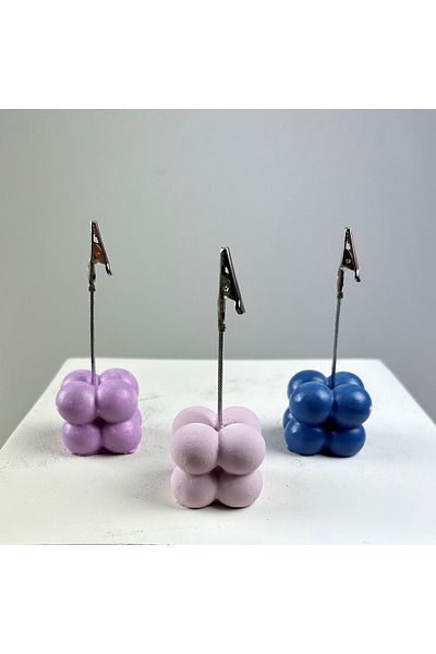 oasis decoration Bubble Note Holder Set of 3 (Pink-lilac - Gray Blue)