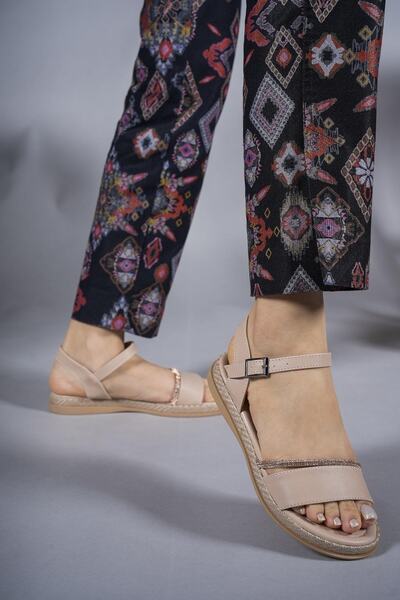 Riccon Dámské sandály s kamínky0012056 Nude Skin