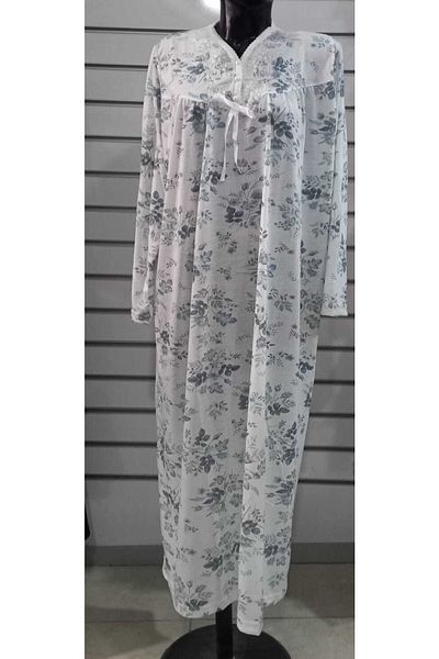 ATINÇ Plus Size Long Sleeve Robe Cotton Nightgown