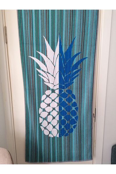 MEŞELİ TEKSTİL Beach Towels and Bath Towels 100% Cotton Pineapple Pattern 70x150 Cm