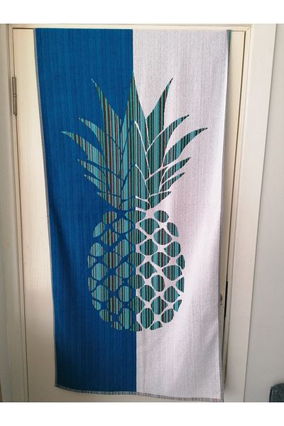MEŞELİ TEKSTİL Beach Towels and Bath Towels 100% Cotton Pineapple Pattern 70x150 Cm