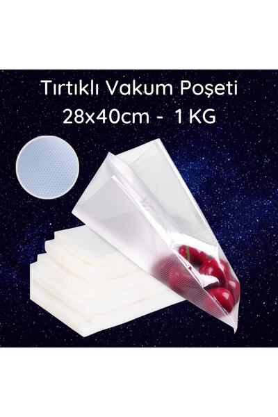 Vakur Tırtıklı Vakum Makinesi Poşeti- Torbası - 28cmx40cm -1 Kg