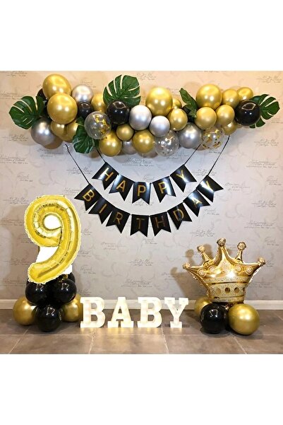 DÜVENCİ TİCARET Çıtıpıtıstore Kral Taçlı 1 Yaş Happy Bırthday Doğum Günü Seti