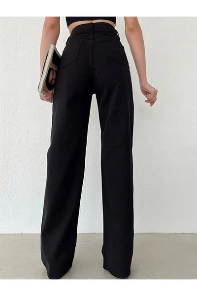 MAKRAS EXCLUSIVE Makras Black Super High Waist 90's Wide Legs Loose Comfort Lycra Jeans