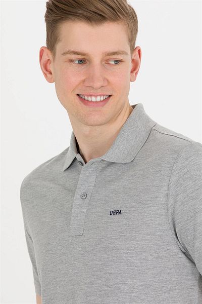 U.S. Polo Assn. Ανδρικό μπλουζάκι γκρι Melange Polo Basic λαιμόκοψη