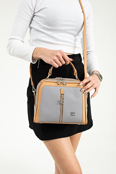 ImPolo Geanta de dama Tara Grey Camel Dimensiune 20x24