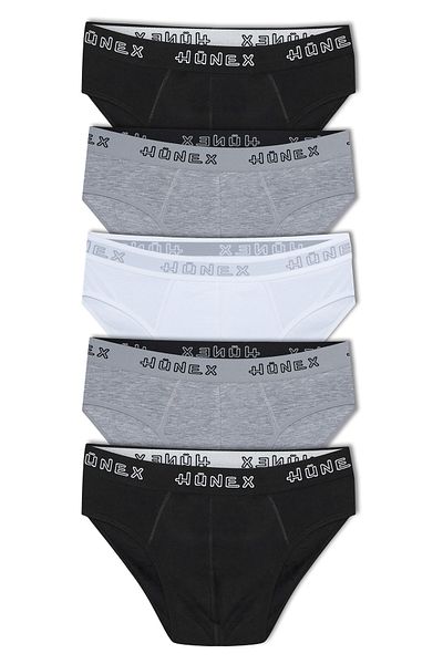 HNX 5-Piece Hünex Written Elastic Men's Slip Panties