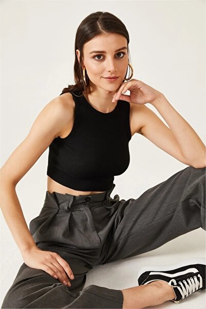 manolyabutik Bluză Crop Camisole cu mânecă zero pentru femei